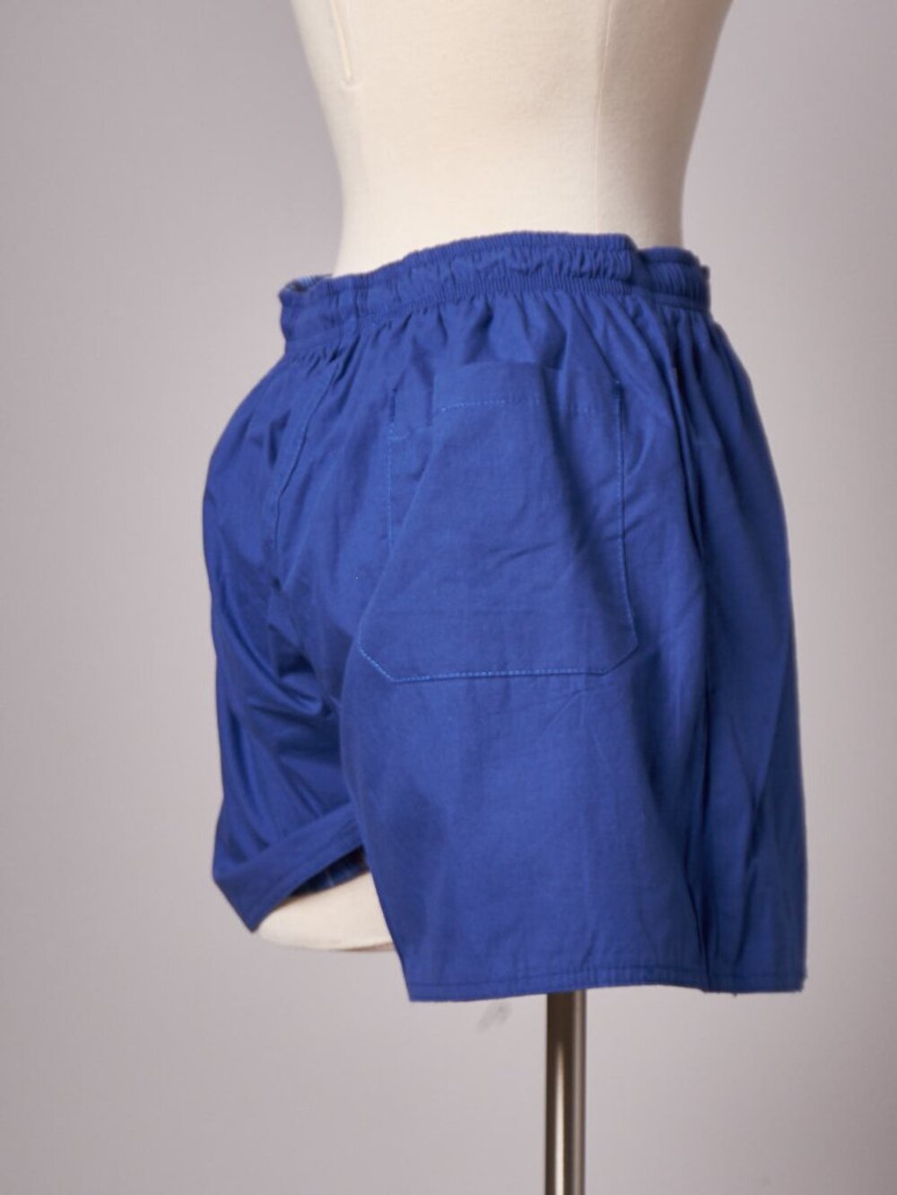 1990s Reversible Blue and Blue and Purple Plaid Sideout Swim Board Shorts